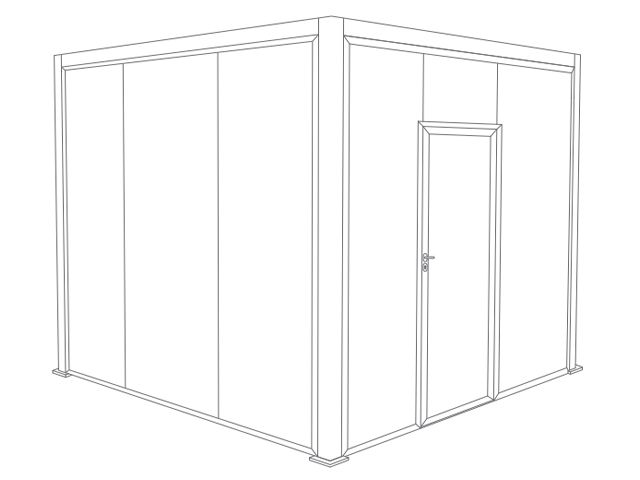 Abri de Jardin 3x3 Toit Plat avec Porte de Service