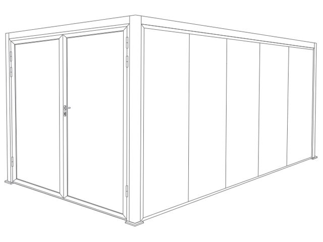 Abri de Jardin 5x3 Toit Plat avec Porte de Garage Battant et Vitre