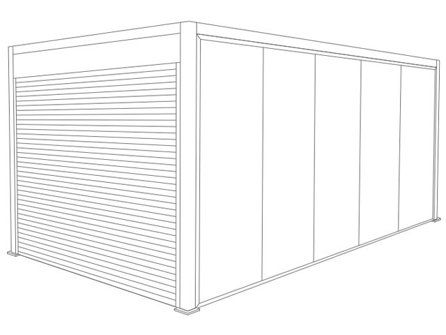 Abri de Jardin 5x3 Toit Plat avec Porte de Garage Enroulable