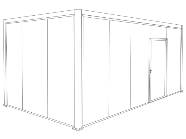  Abri de Jardin 5x3 Toit Plat avec Porte de Service 