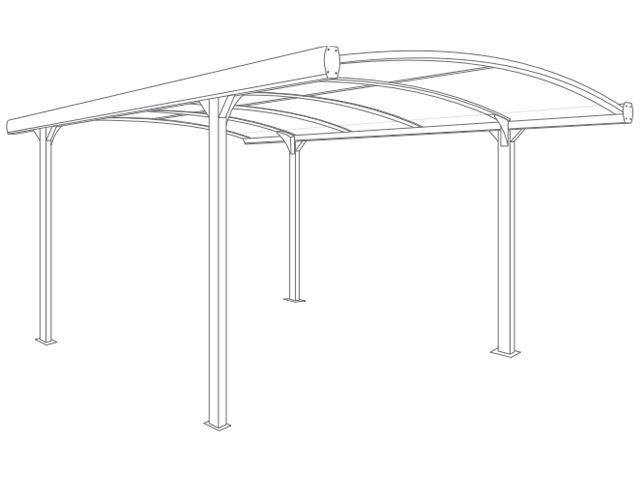 Carport 5x3 Autoportée Cintrée