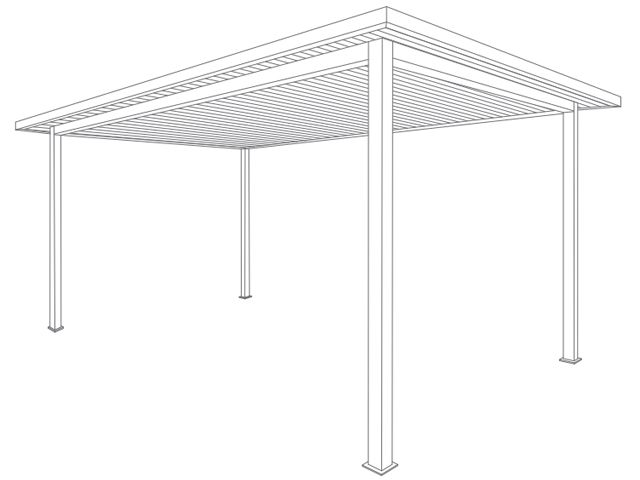 Carport Toit Plat Autoportée avec Débord