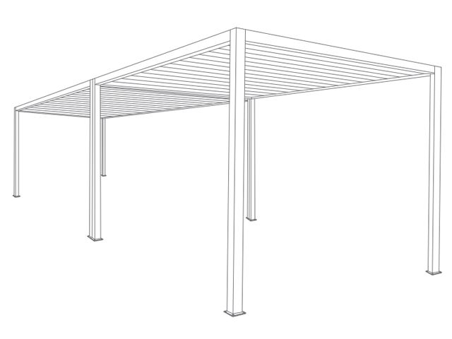  Carport Toit Plat Autoporté 2 modules 