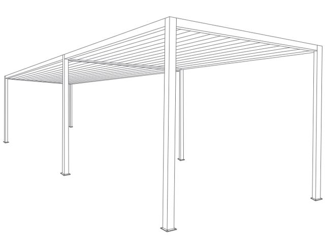 Carport Toit Plat Autoportée 6x3