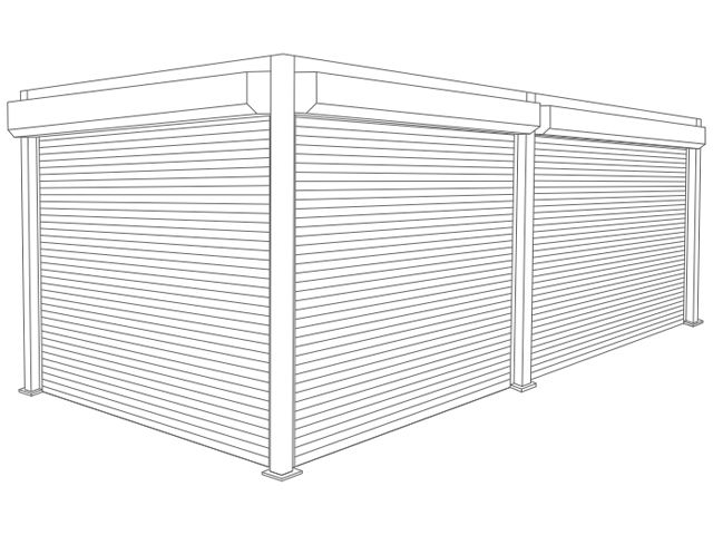 Carport Toit Plat à Volets Enroulables