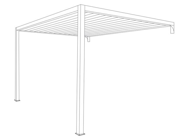 Pergola toit plat adossée