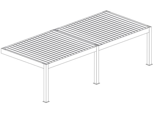 Pergola bioclimatique Suncontrol3 adossée, 2 modules