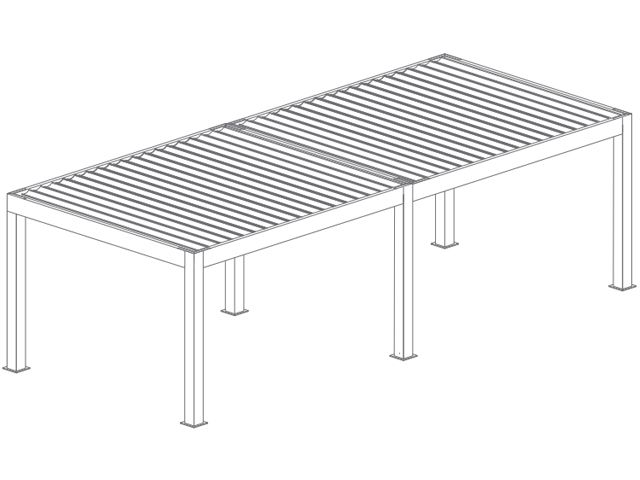 Pergola bioclimatique Suncontrol3 autoportée, 2 modules