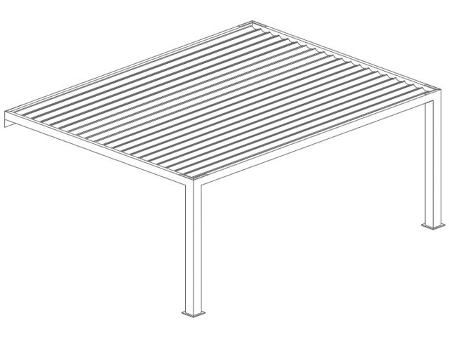 Pergola bioclimatique Sunnycontrol2 adossée, lames parallèles
