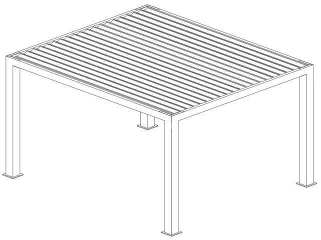 Pergola bioclimatique Sunnycontrol2 autoportée, lames parallèles
