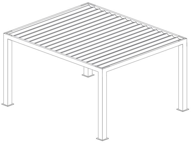 Pergola bioclimatique Sunnycontrol2 autoportée, lames perpendiculaires