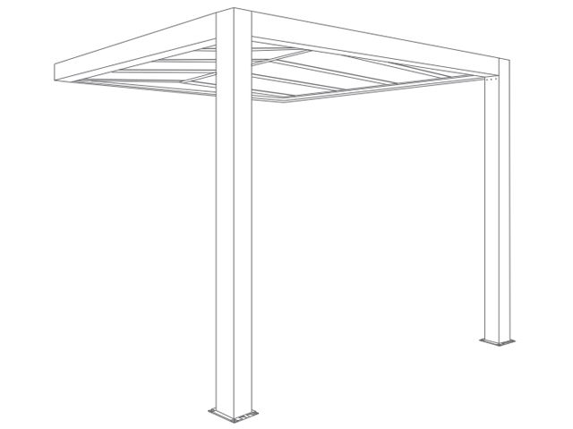 Pergola Sunrise 2 pans Adossee