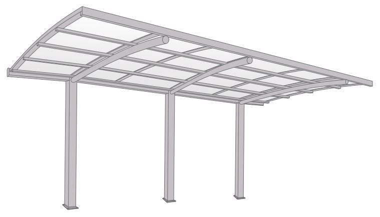  Carport Cintré Trois Poteaux 