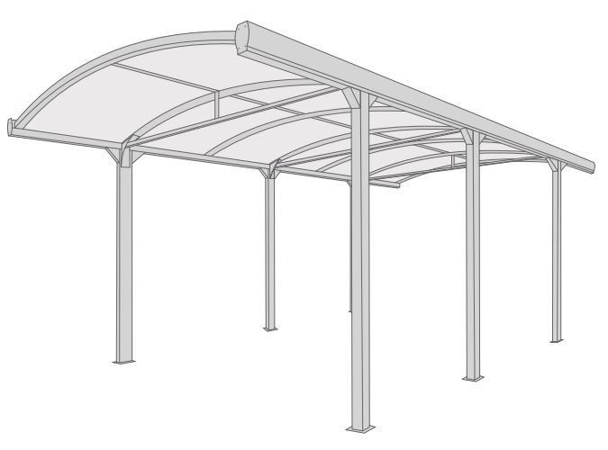 Carport Camping-car Cintrée