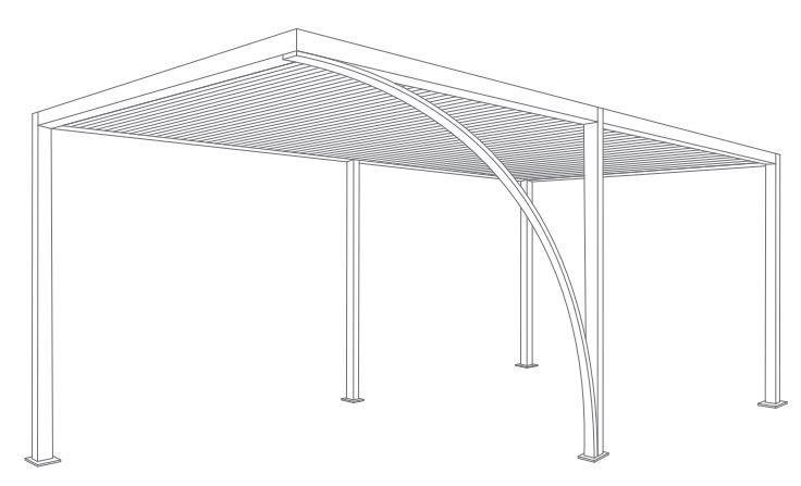 Carport Toit Plat Autoporté sans Débord avec Dégagement