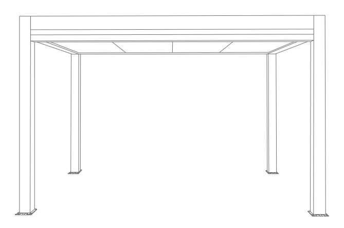 Carport Toit Plat Autoporté sans Débord Titan sur Mesure