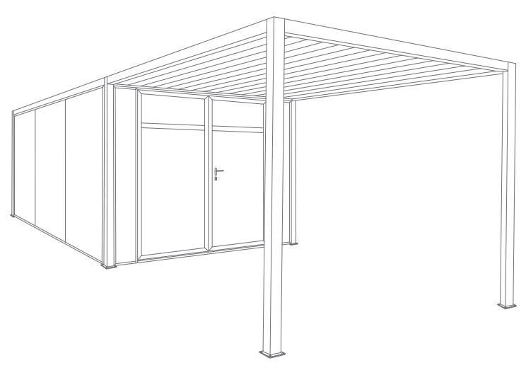 Carport & Abri avec Porte de Garage Battant