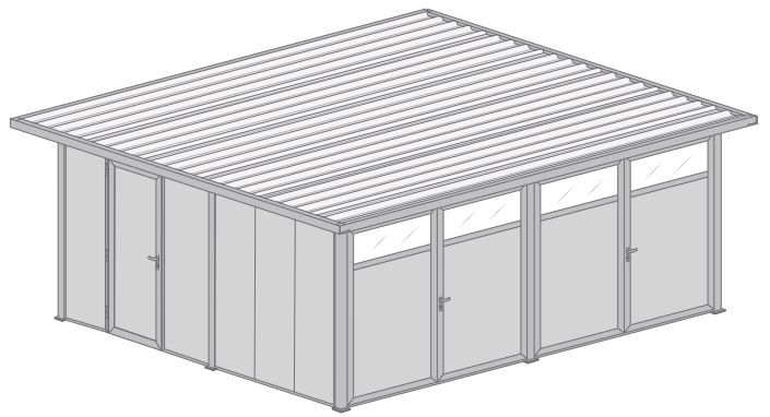 Garage Toit Plat avec Débord 5x6