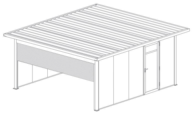 Garage Toit Plat avec Débord 55