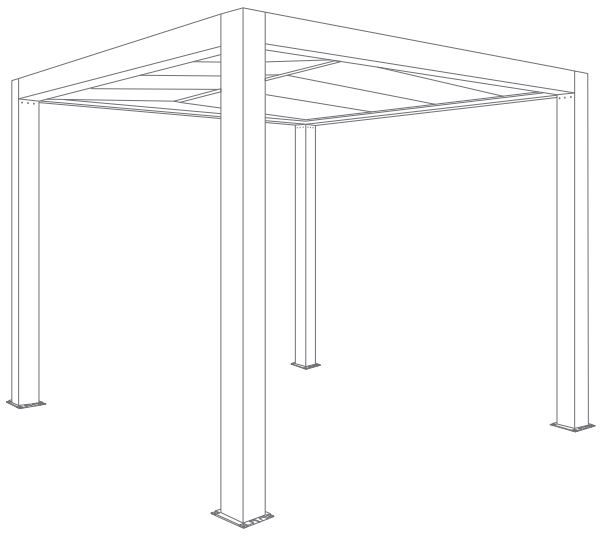 Pergola Sunrise double pan toit plat, autoportée