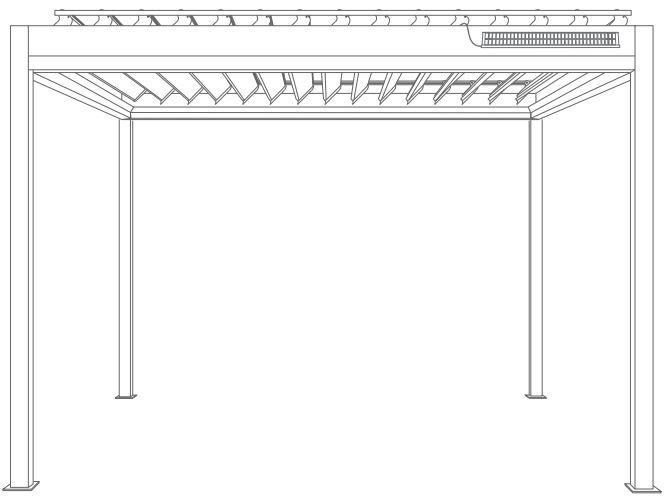 Pergola Easy UP titan (lame double paroi, solaire), autoportée