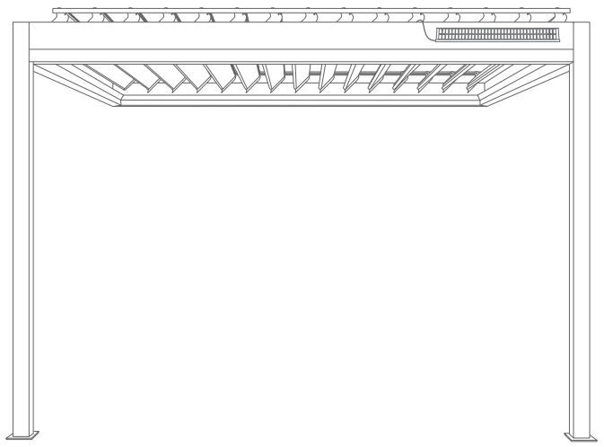 Pergola Easy UP titan (lame double paroi, solaire), adossée