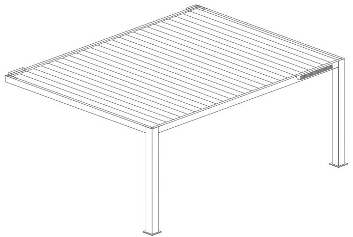 Pergola Easy UP (lame 40mm, solaire), adossée