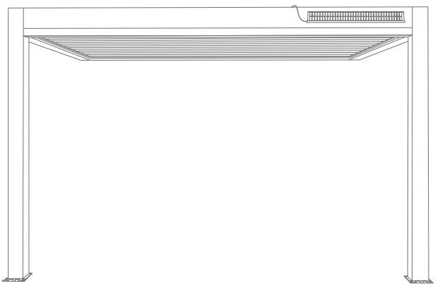 Pergola Suncontrol3 solaire lames parallèles, adossée