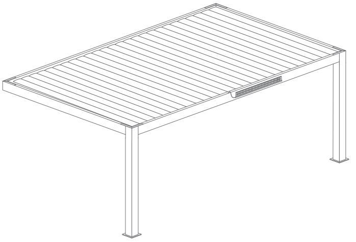 Pergola Suncontrol3 solaire lames perpendiculaires, adossée