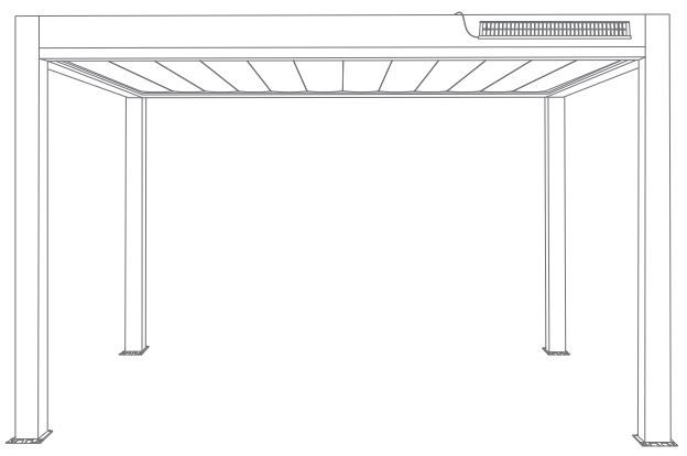 Pergola Suncontrol3 solaire lames perpendiculaires, autoportée
