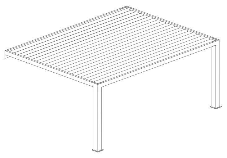 Pergola Sunnycontrol2 adossée, lame 40 mm parallèles