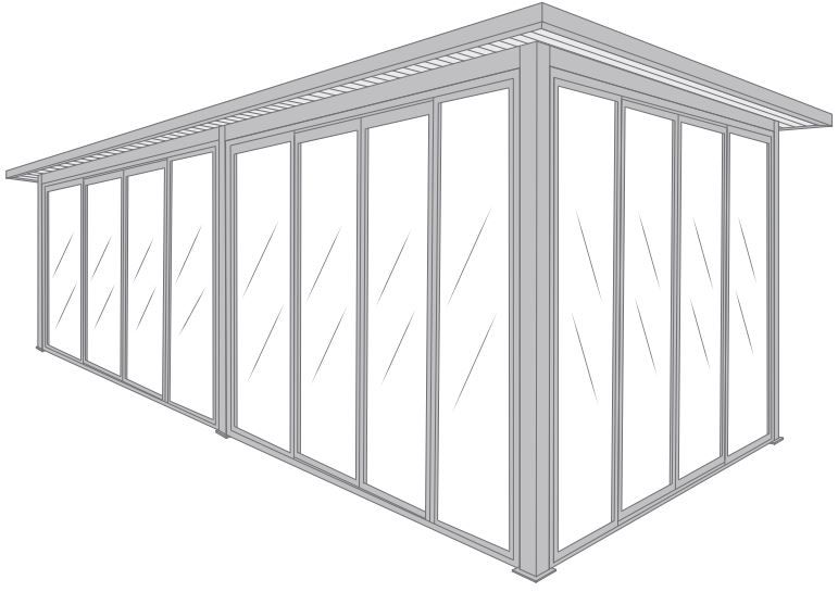 Pergolanda toit plat avec debord, autoportée 6x3