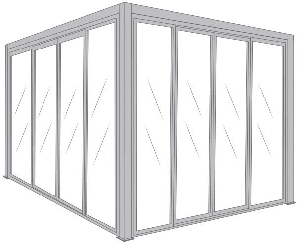 Pergolanda toit plat sans debord, autoportée