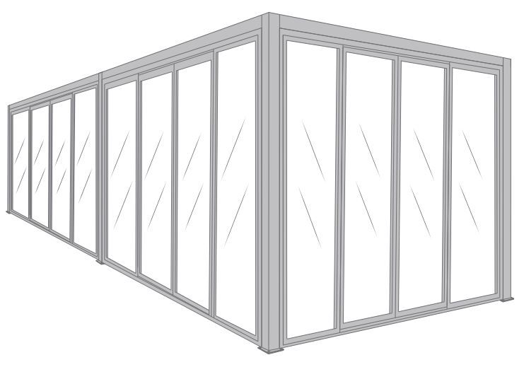 Pergolanda toit plat sans debord, autoportée 6x3
