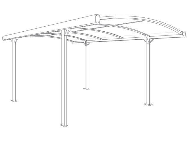 Pergola Carport Autoportée Cintrée 5x3