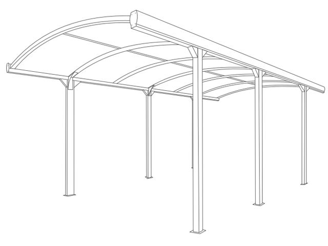 Pergola Carport Autoportée Cintrée 6x3