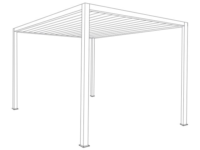 Pergola Carport Autoportée Toit Plat 1 Module