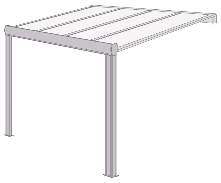 Pergola Polycarbonate avec Gouttière Adossée 4x3