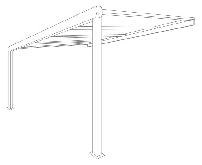 Pergola Polycarbonate avec Gouttière Adossée Leader 4x3