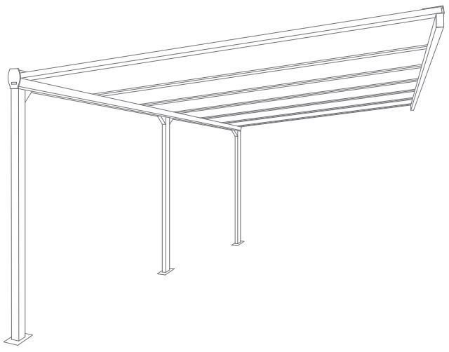 Pergola Polycarbonate avec Gouttière Adossée Leader 6x3