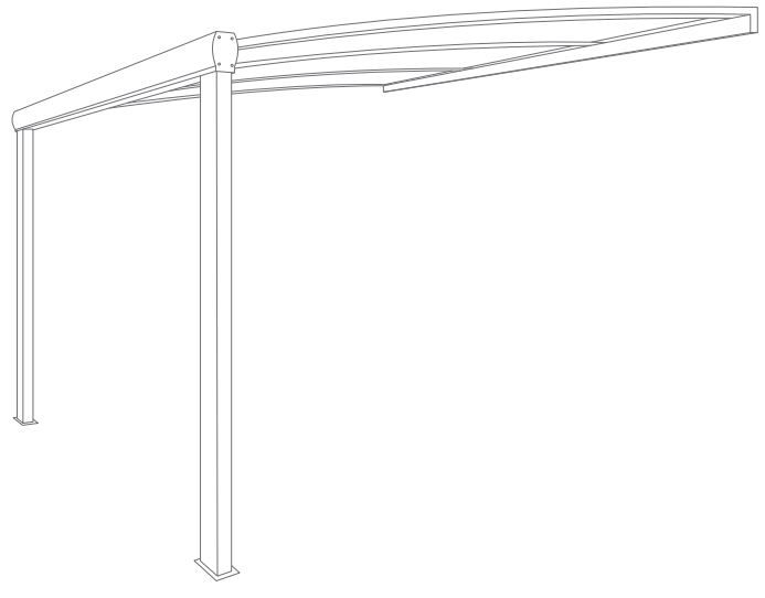 Pergola Polycarbonate Cintrée avec Gouttière 3x3