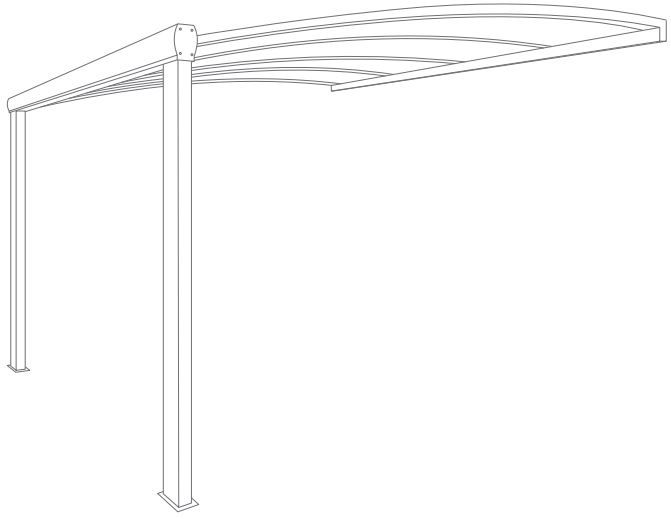 Pergola Polycarbonate Cintrée avec Gouttière 4x3