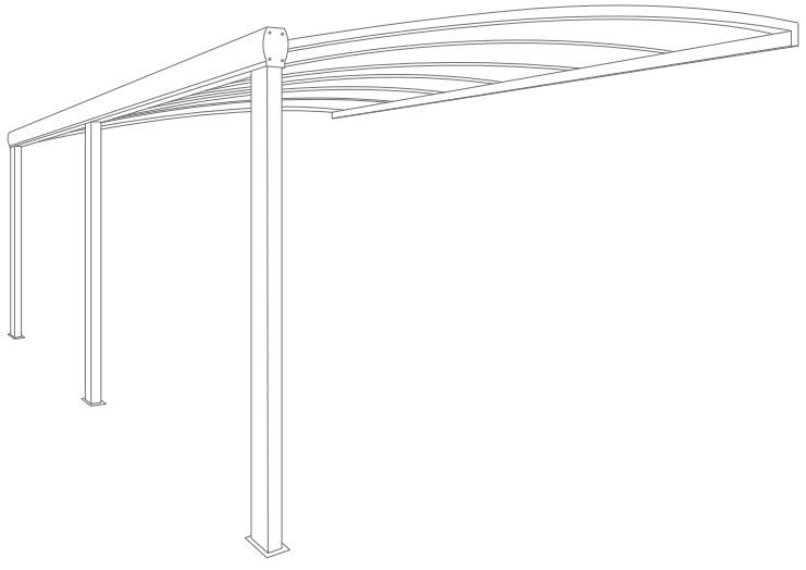 Pergola Polycarbonate Cintrée avec Gouttière 6x3