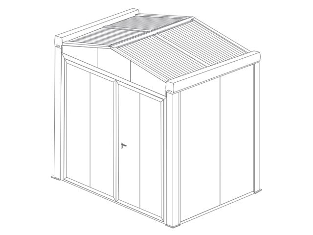 Abri de Rangement 2 Pans avec Vitre